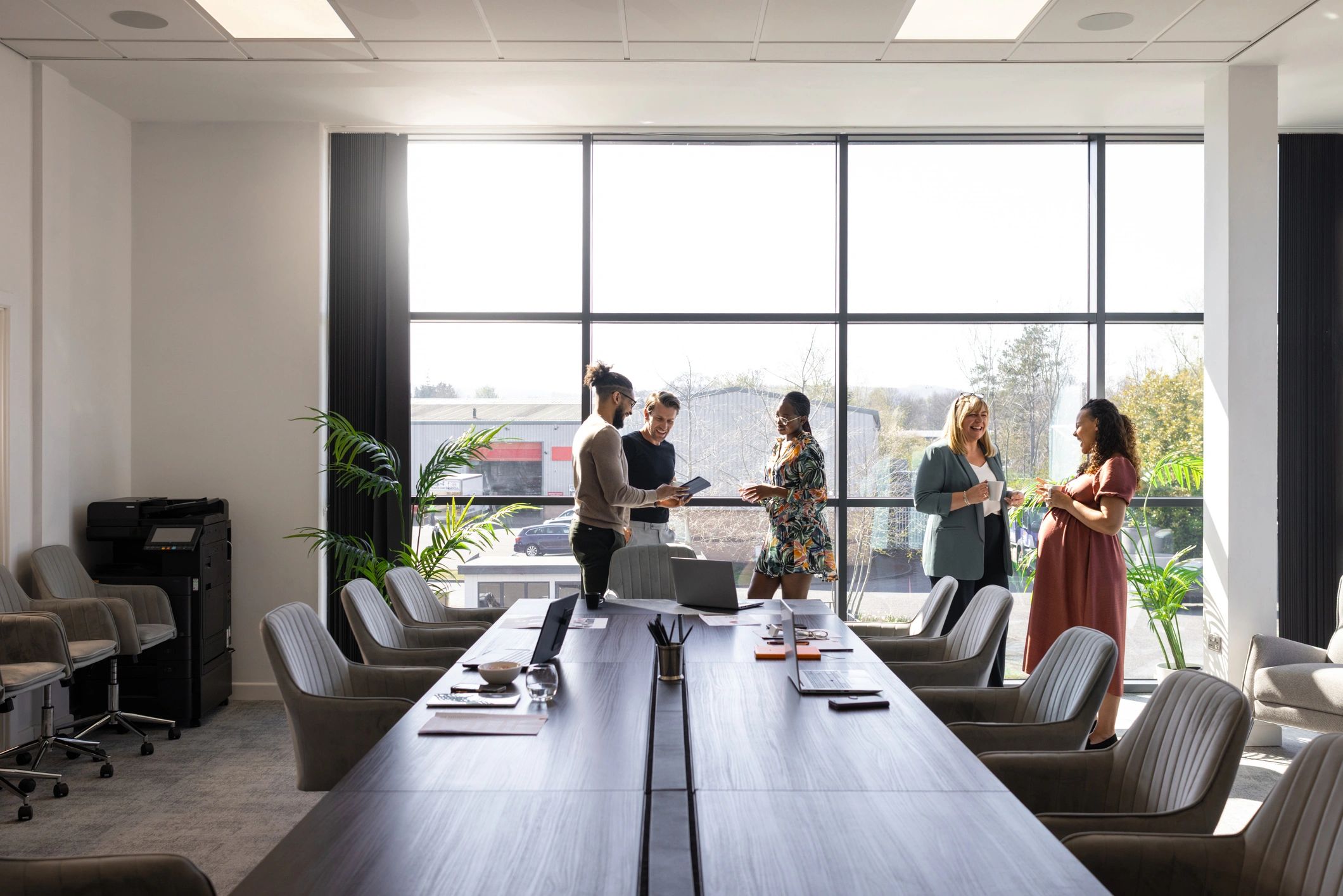 Business and technology team in a modern meeting room